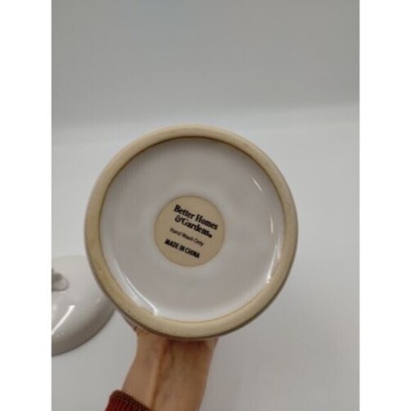 Better Homes & Gardens Earthenware Embossed Swiss Dot Cookie Jar Canister 7" - Picture 5 of 9